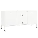 vidaXL Meuble TV Blanc 105x35x52 cm Acier et verre