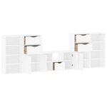 vidaXL Meubles TV 5 Pièces avec rangement ODDA blanc bois de pin massif