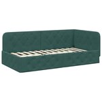 vidaXL Cadre de lit d'angle Vert foncé 100 x 200 cm Velours