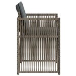 vidaXL Chaises de jardin avec coussins lot de 4 gris résine tressée