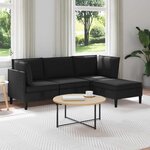 vidaXL Ensemble de meubles pour le salon 4 Pièces Noir Tissu