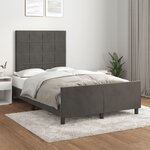 vidaXL Cadre de lit sans matelas gris foncé 120x190 cm velours