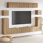 vidaXL Unites TV Montage mural 4 Pièces Chêne artisanal Bois d'ingénierie
