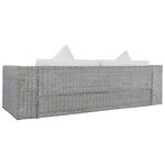 vidaXL Ensemble de canapés 2 Pièces avec coussins Gris Rotin naturel