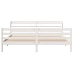 vidaXL Cadre de lit et tête de lit blanc 200x200 cm bois de pin massif