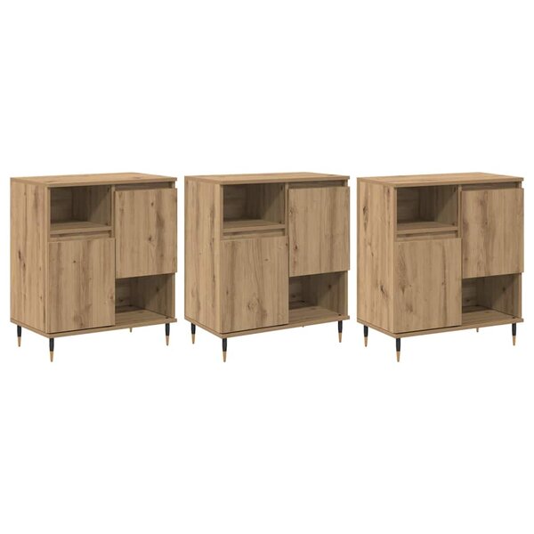 vidaXL Buffets 3 Pièces chêne artisanal 180 x 35 x 70 cm