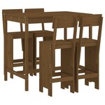 vidaXL Ensemble de bar de jardin 5 Pièces marron miel bois de pin massif