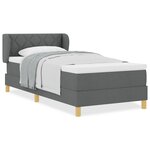 Lit boxspring vidaXL avec matelas en gris foncé  90x200 cm en tissu