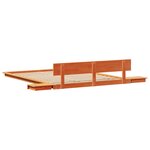 vidaXL Cadre de lit au sol avec tables de chevet Marron ciré 160x200cm Bois massif