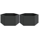 vidaXL Jardinières de jardin 2 Pièces anthracite PP