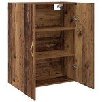 vidaXL Armoires Murailles 2 Pièces Bois ancien 69 5 x 34 x 90 cm