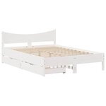 vidaXL Cadre de lit avec tiroirs blanc 120x190 cm bois pin massif