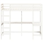 vidaXL Lit superposé avec bureau blanc 90x190 cm bois de pin massif