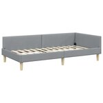 vidaXL Cadre de lit d'angle avec matelas 2 pc Gris clair 100 x 200 cm