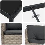 vidaXL Ensemble de salle à manger de jardin 7 pièces avec coussins Gris clair Poly Rattan