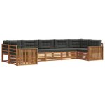 vidaXL Ensemble de canapés d'extérieur 7 pc Naturel et Anthracite