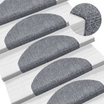 vidaXL Tapis d'escalier auto-adhésif 15 Pièces 65 x 21 x 4 cm Gris clair