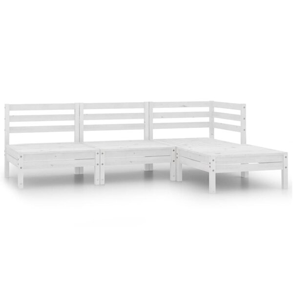 Salon de jardin meuble d'extérieur ensemble de mobilier 4 pièces bois de pin massif blanc 02_0016237