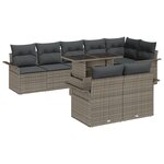 vidaXL Ensemble de canapé de jardin 9 pièces avec coussins gris en poly rotin