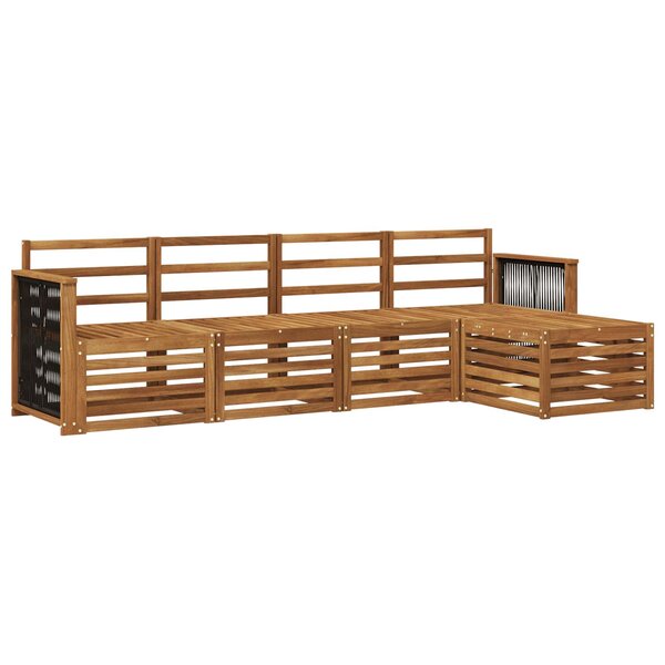 vidaXL Ensemble de canapés d'extérieur 5 pc Naturel