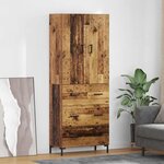 vidaXL Haut Armoire Bois Ancien 69 5 x 34 x 180 cm Bois d'ingénierie