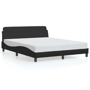 vidaXL Cadre de lit Dover noir 152x203 cm similicuir