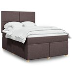 vidaXL Sommier à lattes de lit avec matelas Marron foncé 140x190 cm