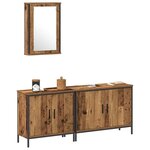 vidaXL Meubles de salle de bain 3 Pièces Marron Bois d'ingénierie