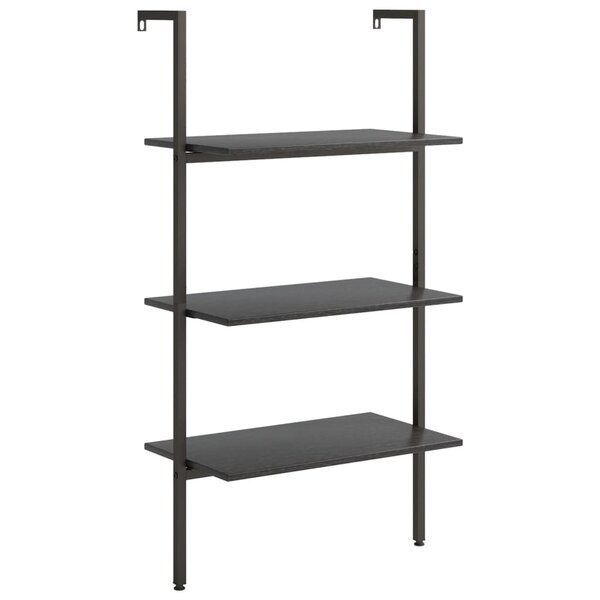 vidaXL Étagère inclinée à 3 niveaux Noir 64x35x120 5 cm