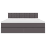 vidaXL Lit avec rangement et matelas Gris 160 x 200 cm Simili cuir