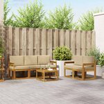 vidaXL Ensemble de canapés d'extérieur 6 Pièces Naturel et Beige