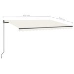 vidaXL Auvent automatique avec capteur de vent et LED 450x300 cm Crème