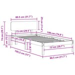 vidaXL Cadre de lit avec tête de lit Marron Ciré 75x190 cm Bois de pin massif