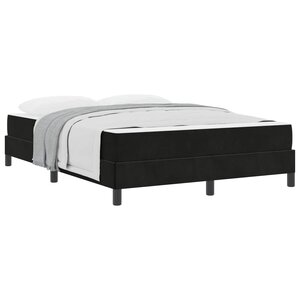 vidaXL Lit à ressorts avec matelas Noir 140 x 200 cm tissu
