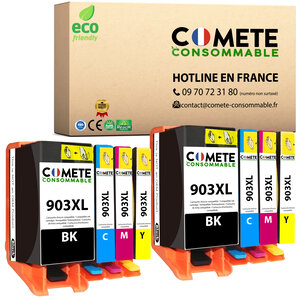 903XL - 8 cartouches compatibles pour HP 903 XL - COMETE