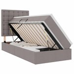 vidaXL Lit de rangement LED avec matelas Taupe 90 x 200 cm Tissu