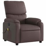 vidaXL Fauteuil de massage inclinable électrique marron similicuir