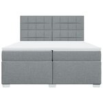 vidaXL Sommier à lattes de lit avec matelas Gris clair 200x200cm Tissu