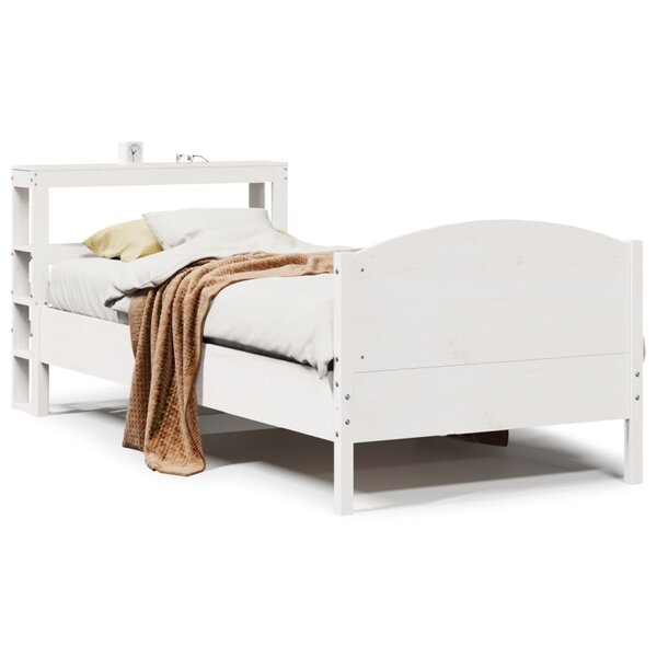 vidaXL Cadre de lit sans matelas blanc 90x200 cm bois de pin massif
