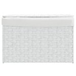 vidaXL Panier à linge avec couvercle blanc 55 5x35x34cm résine tressée