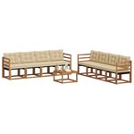 vidaXL Ensemble de canapés d'extérieur 9 Pièces Naturel et Beige