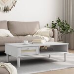 vidaXL Table basse SENJA aspect rotin blanc 100x55x33 cm bois massif
