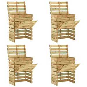 vidaXL Composteur de jardin à lattes 4 Pièces 80x50x100 cm Pin imprégné