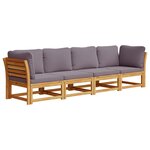 vidaXL Salon de jardin 4 Pièces avec coussins Bois d'acacia solide