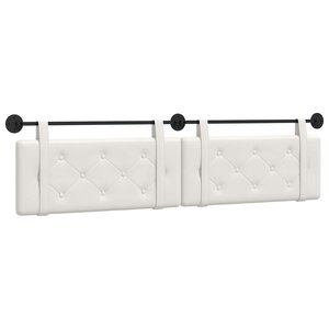 vidaXL Tête de lit suspendue Blanc Simili cuir