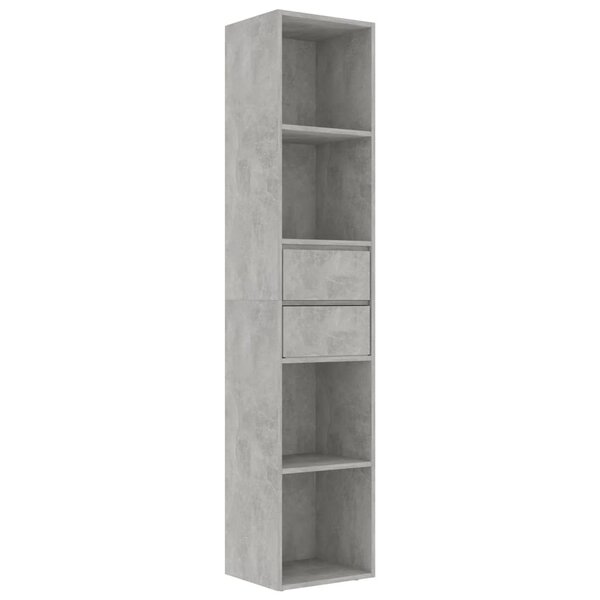 vidaXL Bibliothèque Gris béton 36x30x171 cm Bois d'ingénierie