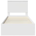 vidaXL Cadre de lit Blanc et Argent 75 x 190 cm Bois d'ingénierie