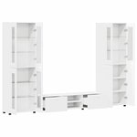 vidaXL Ensemble meuble TV avec tiroir FLORIN Blanc Bois d'ingénierie