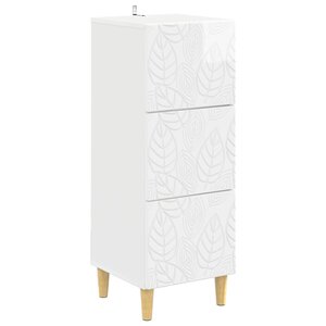 vidaXL Armoire à tiroirs Blanc brillant 33 x 34 5 x 90 cm