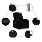 vidaXL Fauteuil de massage inclinable électrique Noir Tissu